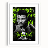 Iconic Pop Art Wall Art - Ali Canvas with Green and Black