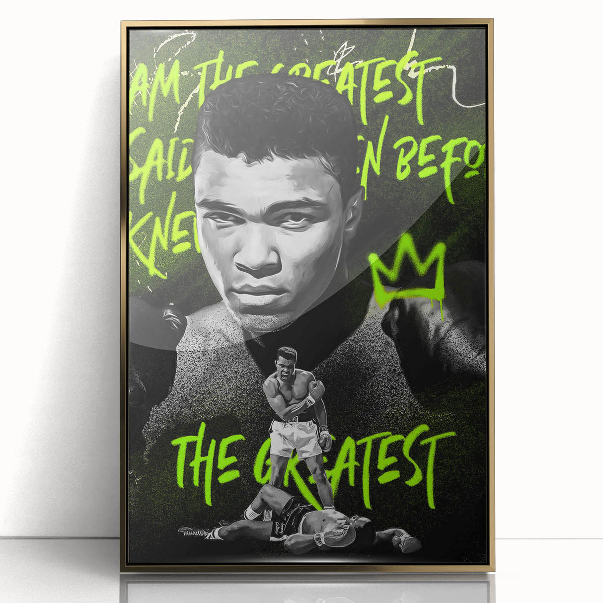 Iconic Pop Art Wall Art - Ali Canvas with Green and Black