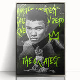 Iconic Pop Art Wall Art - Ali Canvas with Green and Black