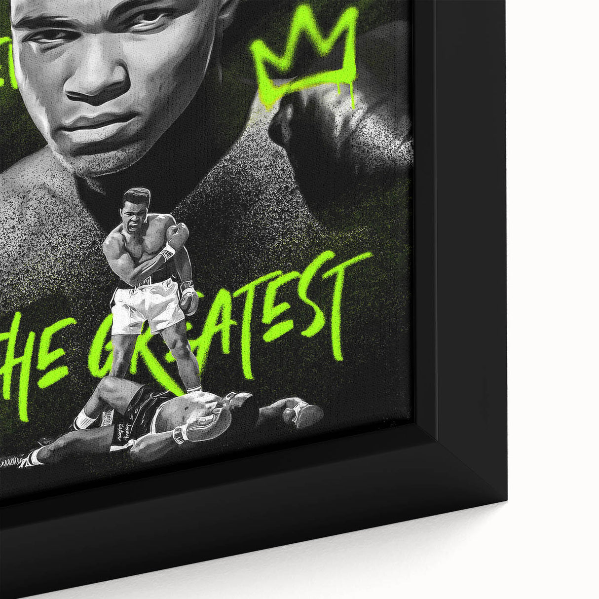 Iconic Pop Art Wall Art - Ali Canvas with Green and Black