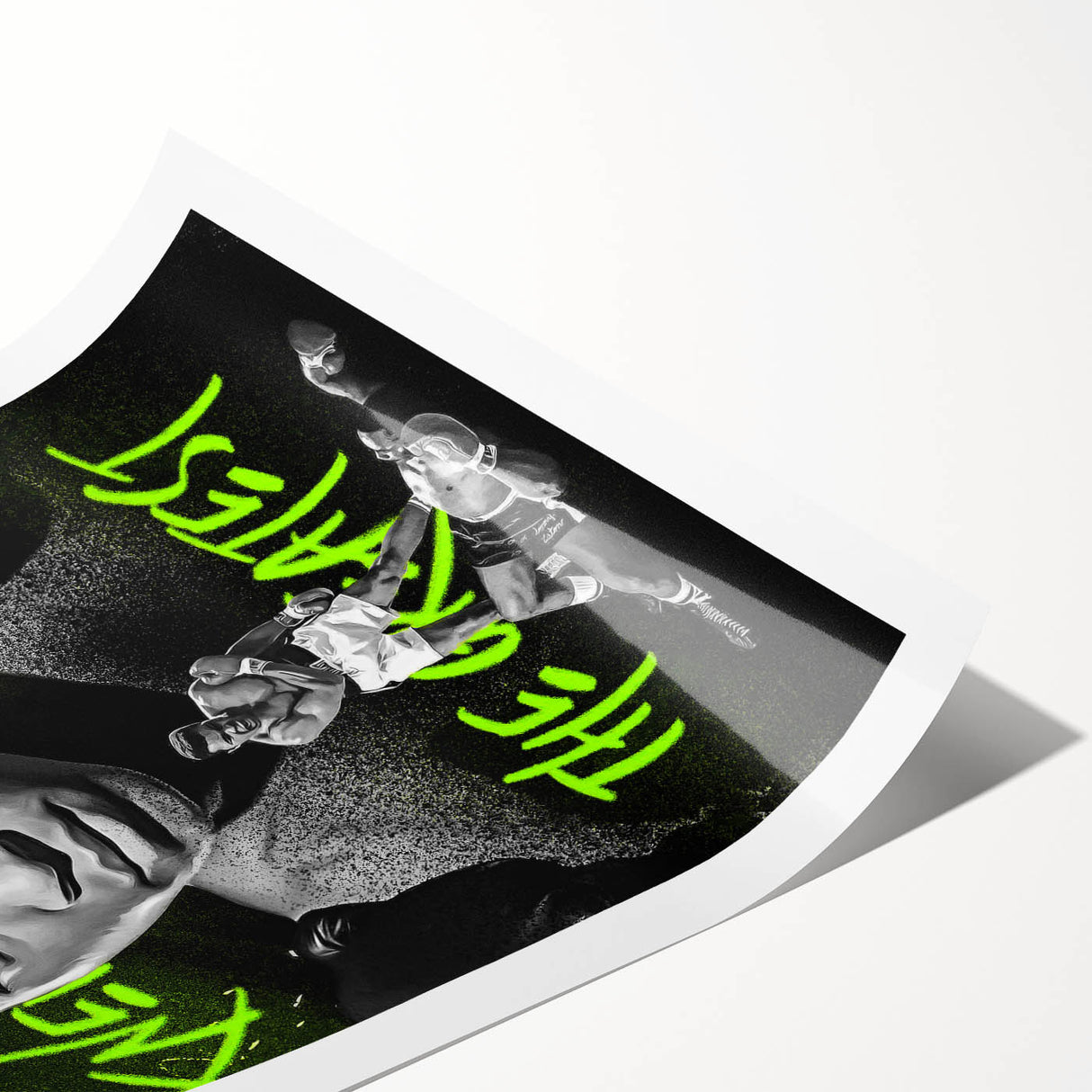 Iconic Pop Art Wall Art - Ali Canvas with Green and Black