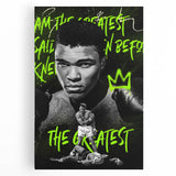 Iconic Pop Art Wall Art - Ali Canvas with Green and Black