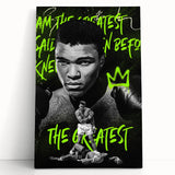Iconic Pop Art Wall Art - Ali Canvas with Green and Black