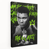Iconic Pop Art Wall Art - Ali Canvas with Green and Black