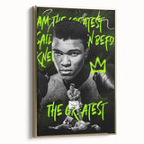 Iconic Pop Art Wall Art - Ali Canvas with Green and Black
