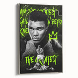 Iconic Pop Art Wall Art - Ali Canvas with Green and Black