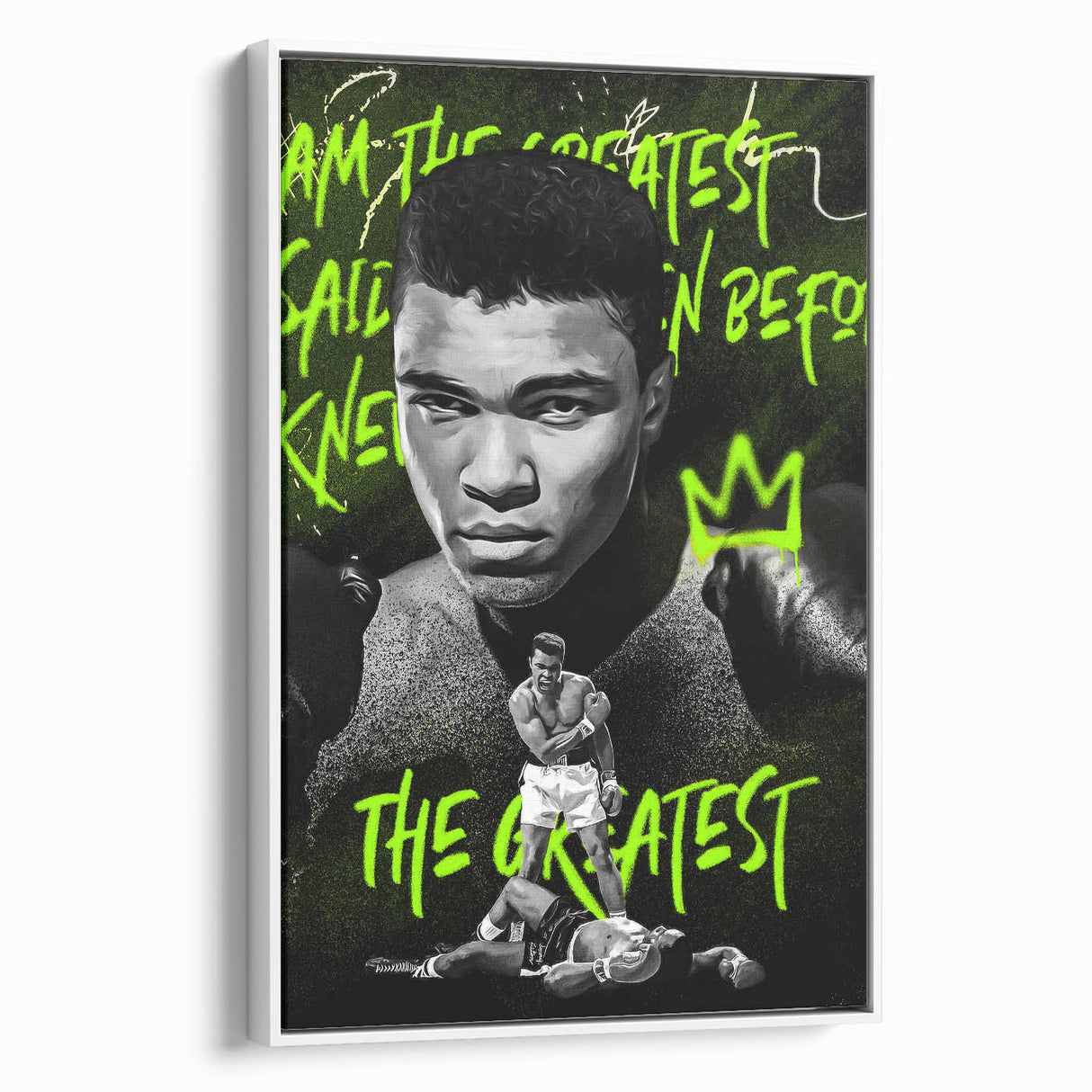 Iconic Pop Art Wall Art - Ali Canvas with Green and Black