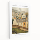 Large canvas print of an Impressionist-style landscape with vibrant green and blue tones, ideal for kitchen wall art.