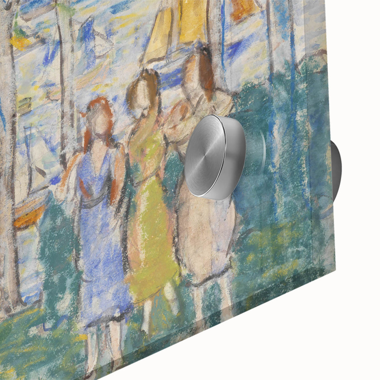 Realism Art Prints - Trees, Houses, People by Maurice Prendergast