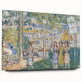 Realism Art Prints - Trees, Houses, People by Maurice Prendergast