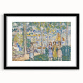 Realism Art Prints - Trees, Houses, People by Maurice Prendergast