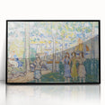 Realism Art Prints - Trees, Houses, People by Maurice Prendergast