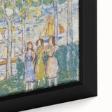 Realism Art Prints - Trees, Houses, People by Maurice Prendergast