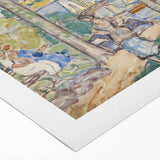 Realism Art Prints - Trees, Houses, People by Maurice Prendergast