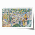 Realism Art Prints - Trees, Houses, People by Maurice Prendergast