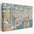 Realism Art Prints - Trees, Houses, People by Maurice Prendergast