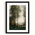 Wooded Landscape with Cows by Jean-Baptiste Corot - Classic Art Print
