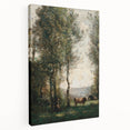 Wooded Landscape with Cows by Jean-Baptiste Corot - Classic Art Print