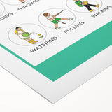 Kids Educational Wall Art – Verbs Learning Poster for Classrooms