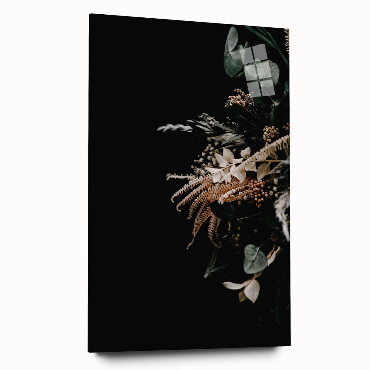 Large abstract wall art featuring swirling autumn hues on acrylic glass, ideal for bedroom or dining room decor.