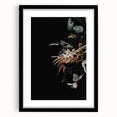 Extra large abstract art print featuring textured, colorful foliage design in a black frame, ideal for living room decor.