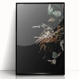 Large abstract wall art featuring autumnal hues on a framed acrylic panel, suitable for modern living room decor.