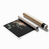 Extra large rolled print featuring autumnal floral art in warm orange and brown tones.