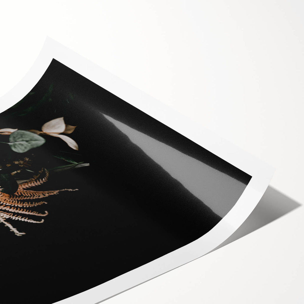 Extra large wall art featuring line art flowers in muted autumn colors on a rolled canvas.