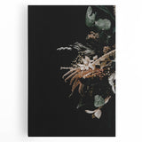 Black and white abstract depiction of fall trees on large stretched canvas, suitable for kitchen wall art.