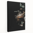 Autumn-themed abstract art on stretched canvas, featuring warm orange and brown tones, ideal for kitchen wall decor.