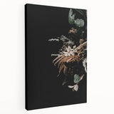 Autumn-themed abstract art on stretched canvas, featuring warm orange and brown tones, ideal for kitchen wall decor.