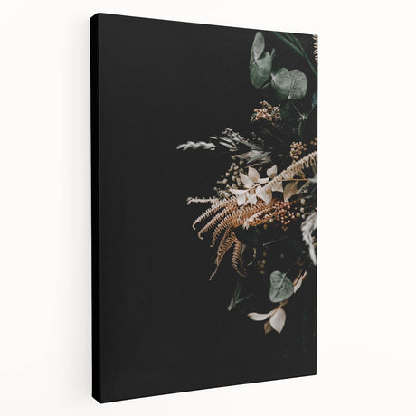 Autumn-themed abstract art on stretched canvas, featuring warm orange and brown tones, ideal for kitchen wall decor.