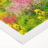 Art deco poster featuring spring-themed motifs in pastel shades on rolled canvas, suited for dining room decor.