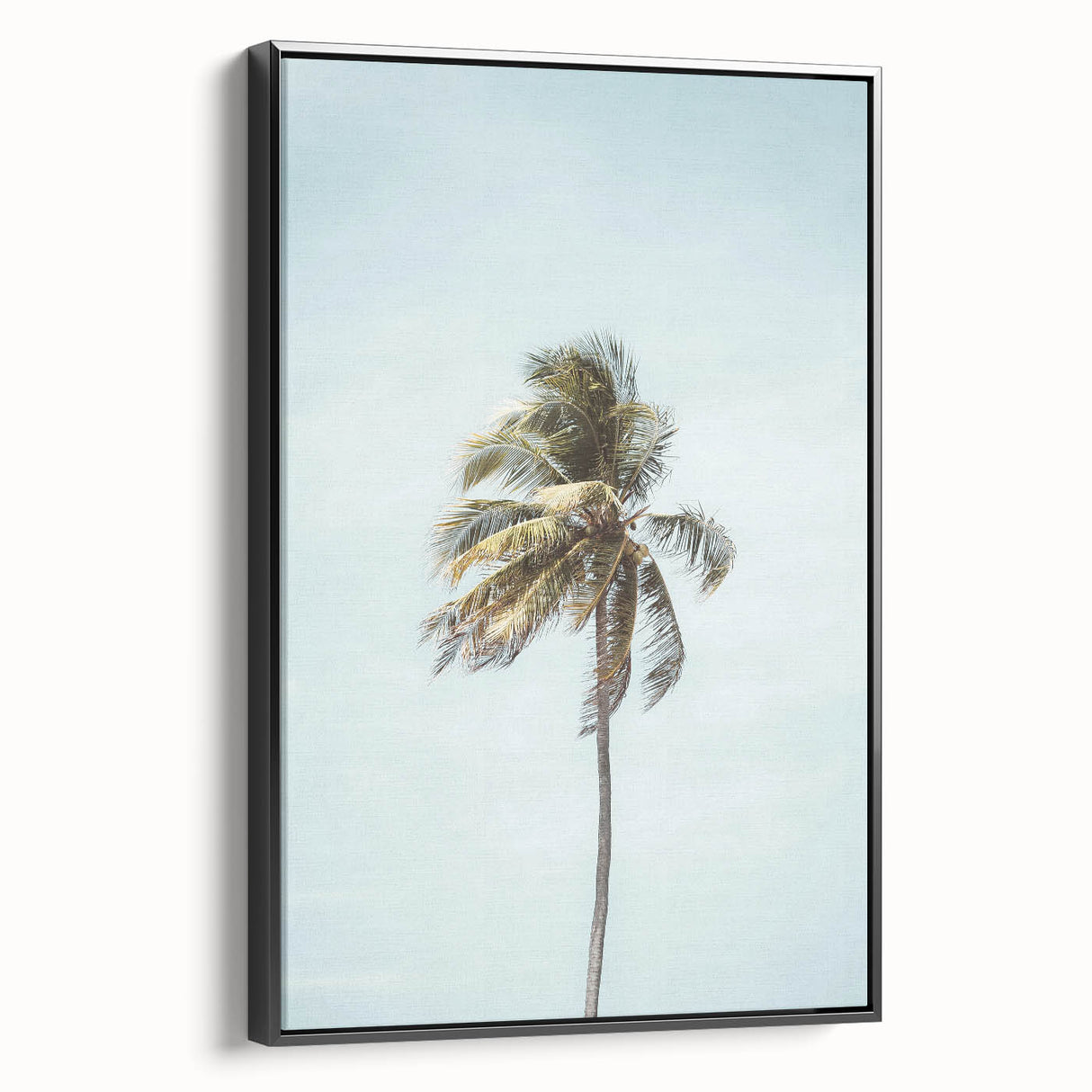 Black and white landscape painting on framed canvas, depicting a serene summer scene, ideal for bedroom wall decor.