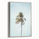 Landscape art painting of a summer scene on framed canvas, with vibrant green and blue tones, ideal for living room decor.