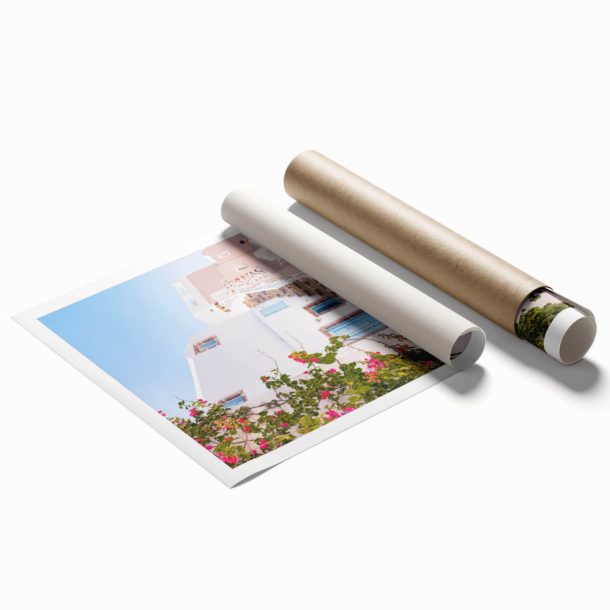 Extra large rolled canvas depicting vibrant floral art in pink and green tones, ideal for classy bathroom wall art.