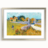 Extra large abstract art print with textured details in vibrant hues on a silver-framed canvas.