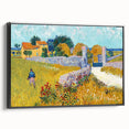 Black and white canvas print of a vintage-style landscape painting, ideal for bedroom wall art.