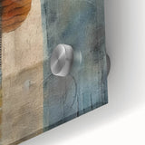 Close-up of abstract strokes wall art design on acrylic glass, showcasing vibrant colors and fluid patterns that enhance modern decor aesthetics. Perfect for contemporary interior spaces, this artwork adds a striking visual element to any room.