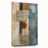 Abstract strokes wall art displayed against a neutral background, showcasing vibrant colors and fluid shapes, designed for modern home decor. The acrylic glass finish enhances the artwork's depth and visual appeal, perfect for adding a contemporary touch to any space.