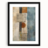 Abstract strokes wall art in a sleek black frame with a mat, showcasing vibrant colors and dynamic patterns, ideal for modern home decor and artistic expression.