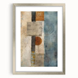 Framed abstract strokes wall art with a silver mat, showcasing vibrant colors and dynamic brushwork, perfect for modern home decor or office spaces.