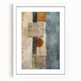 Abstract wall art featuring vibrant multicolored strokes in a sleek white frame with a mat, designed to enhance modern home decor. Perfect for artistic living spaces.