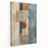 Abstract strokes wall art on stretched canvas showcasing vibrant colors and dynamic shapes, ideal for modern home decor. Perfect for adding a contemporary touch to living spaces.