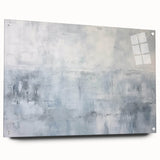Abstract wall art design featuring colorful strokes on acrylic glass, displaying a side view with visible pins for mounting. Ideal for modern decor.