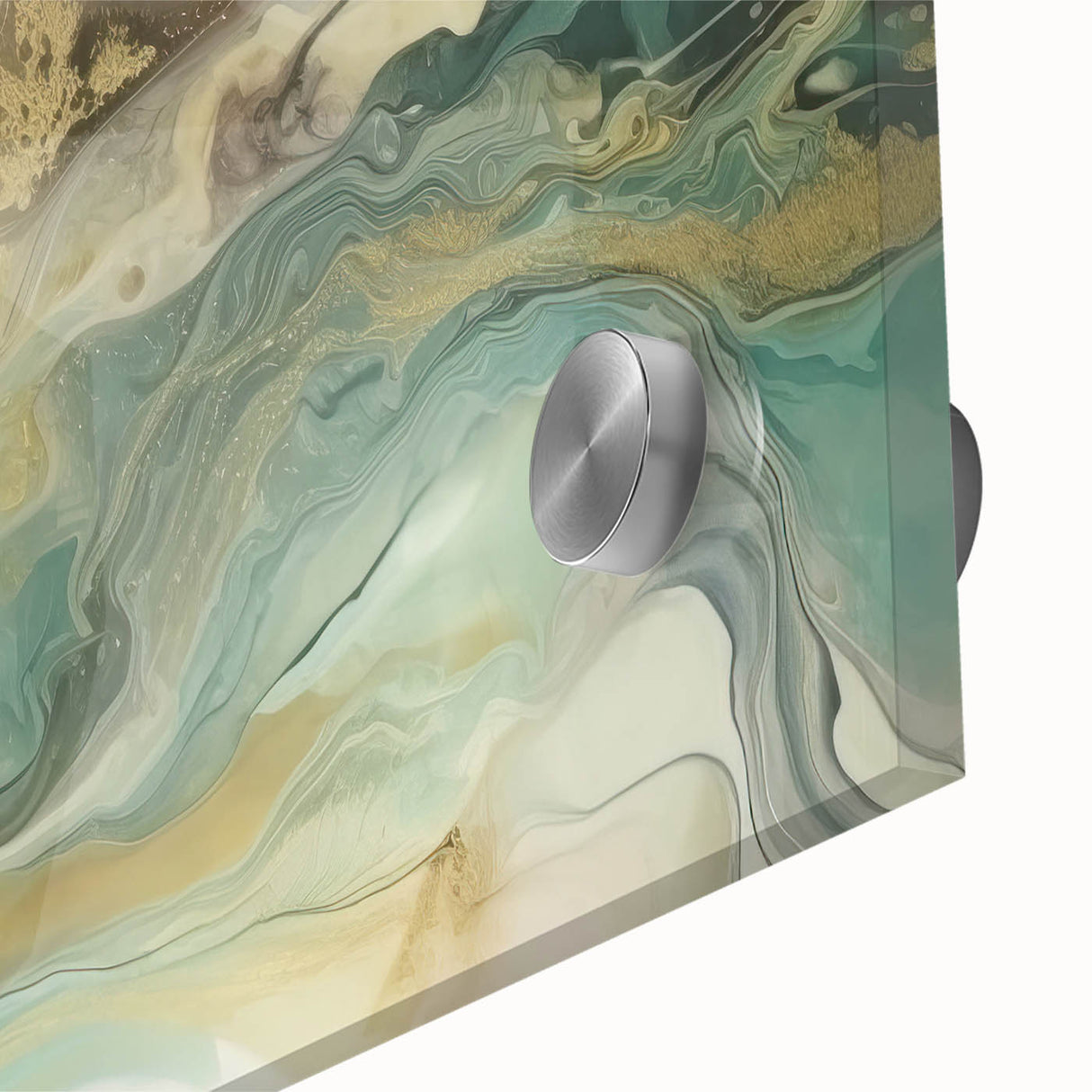 Close-up view of abstract strokes wall art design, showcasing vibrant acrylic colors on glass. Ideal for modern decor, adding a splash of contemporary style to any space.