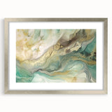 Abstract strokes wall art in a silver frame with a mat, showcasing vibrant colors and dynamic patterns, perfect for enhancing modern home decor. Ideal for living rooms or creative spaces.