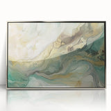 Framed abstract wall art featuring silver acrylic strokes on a vibrant background, perfect for modern decor. Ideal for enhancing living spaces or offices.