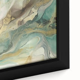 Close-up of framed abstract strokes wall art on canvas, showcasing vibrant colors and intricate textures, perfect for modern interior decor accents.