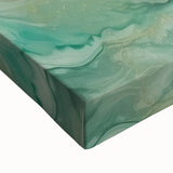 Close-up of a vibrant abstract strokes wall art on stretched canvas, showcasing bold colors and dynamic patterns, perfect for modern home decor.